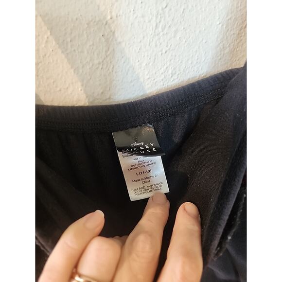 Disney Womens Gray Mickey Mouse Christmas Holiday Overalls Jumpsuit Pajama Large - Picture 5 of 6